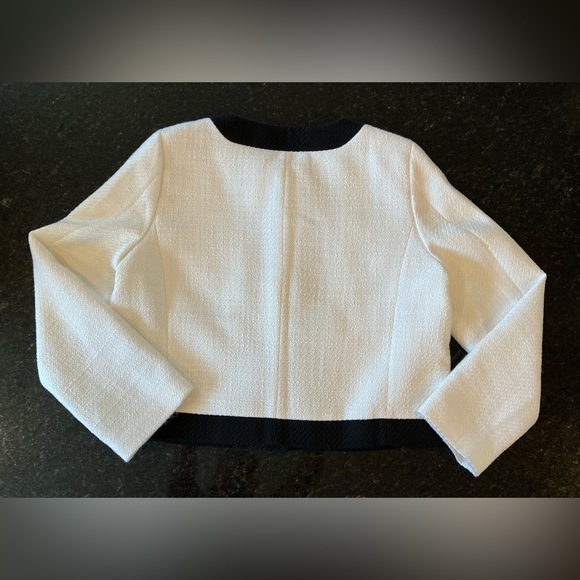 New J.Crew Factory Tweed Lady Jacket, Ivory & Black Contrast Business Blazer, 14 - Picture 2 of 9